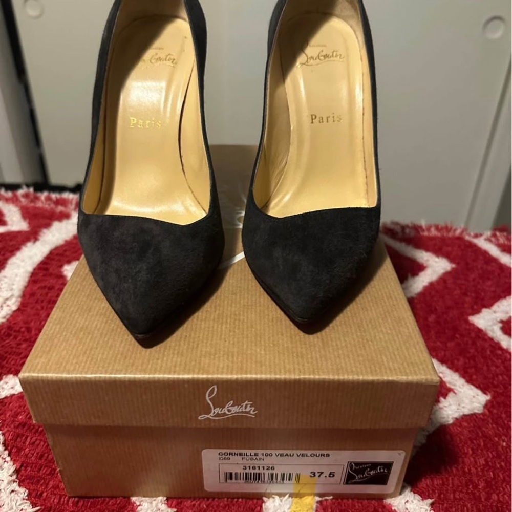 Christian Louboutin Grey Veau Velours Heels